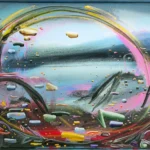 opera astratta con linee e curve di colore, dell'artista Pastorello